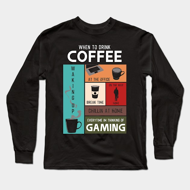 Drink Coffee Everytime im thinking of gaming Long Sleeve T-Shirt by HCreatives